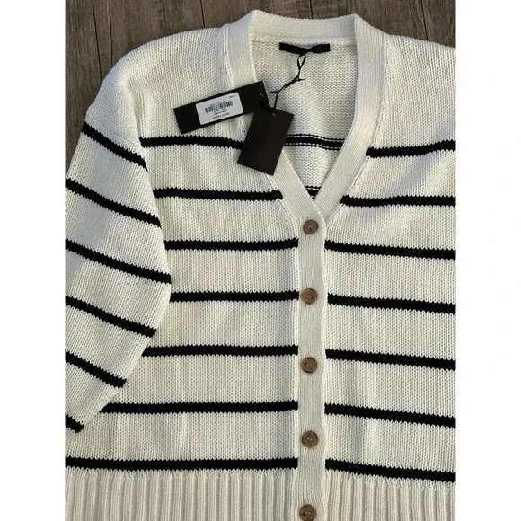 NWT Jenni Kayne Navy Stripe Chloe Cardigan Sweater Size Medium - Picture 8 of 9